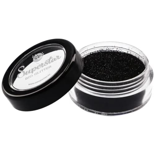 BLACK Biodegradable Face- and Bodyglitter Fine 6ml.