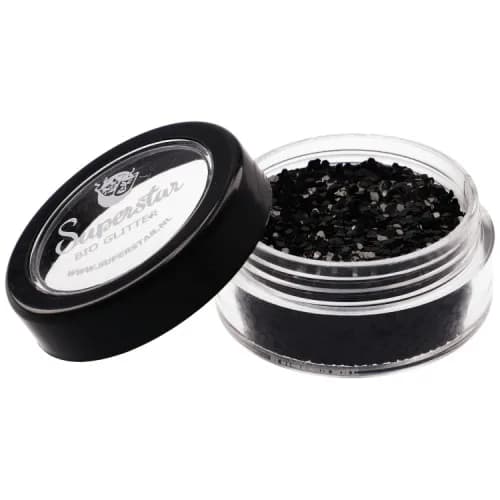 BLACK Biodegradable Face- and Bodyglitter 6ml.
