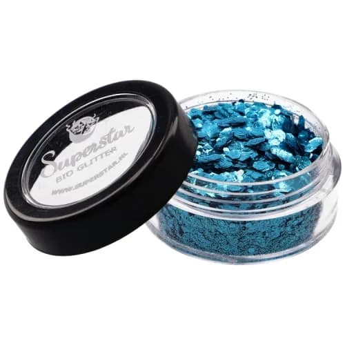 SKY BLUE Biodegradable Face- and Bodyglitter Chunky Mix 6ml.