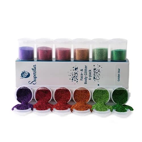 Golden Star Fine Glitter Mix 6-pack