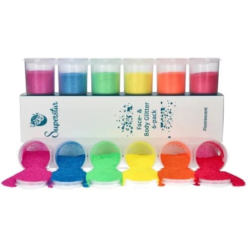 Fluorescent Fine Glitter Mix 6-pack