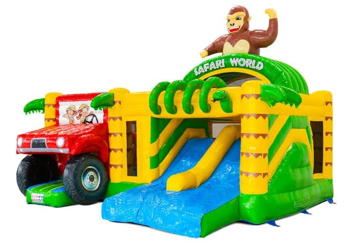 Multiplay Doubleslide Safari Gorilla Bouncy Castle