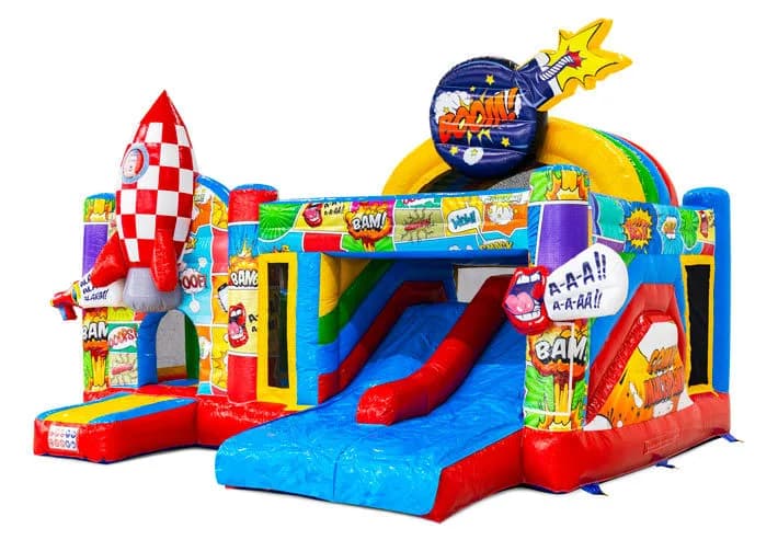 Multiplay Doubleslide Comic Bouncy Castle
