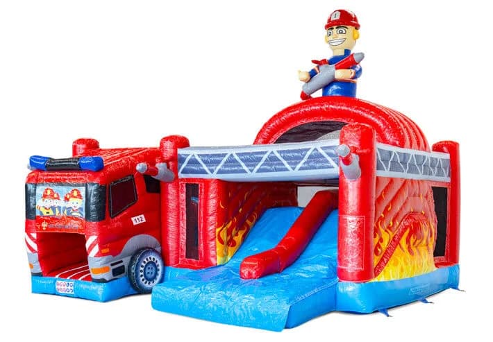 Multiplay Doubleslide Fire Brigade Bouncy Castle