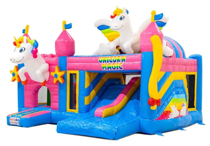 Multiplay Doubleslide Unicorn Bouncy Castle