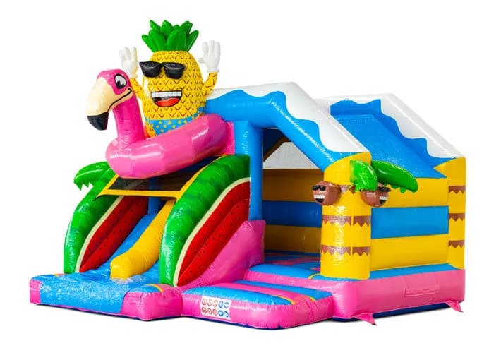 Slide Combo Doubleslide Hawaii Flamingo Bouncy Castle