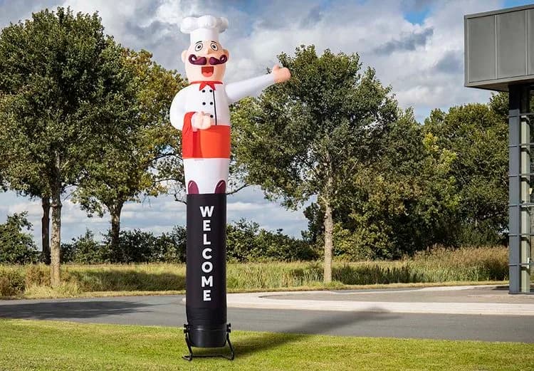 Waving Skyman Chef Welcome