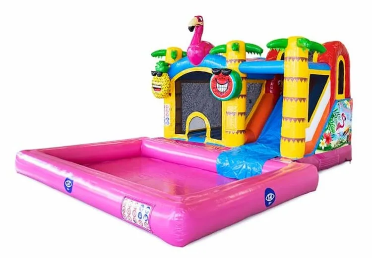 Jumpy Happy Splash Flamingo Bouncy Castle
