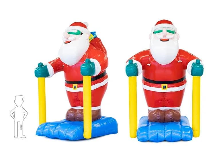 Santa Clause on blue skis