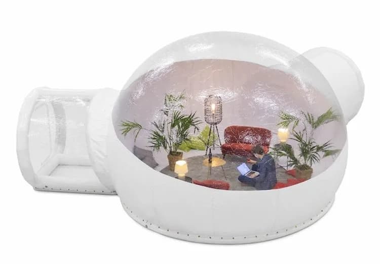 Modular Privacy Dome 4m + Transparent Access Tunnel + Closed Cabin