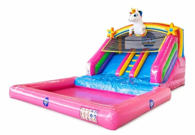 Splashy Bounce Unicorn Inflatable Slide Bouncy Castle