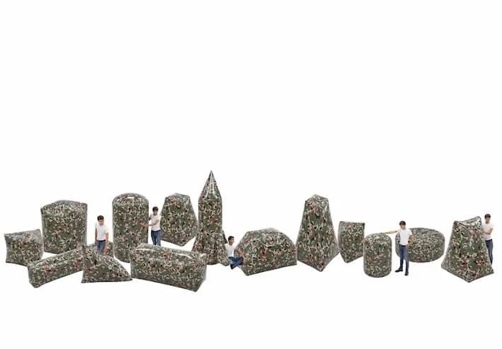 Battle Obstacle Set Army Green (14 pieces)
