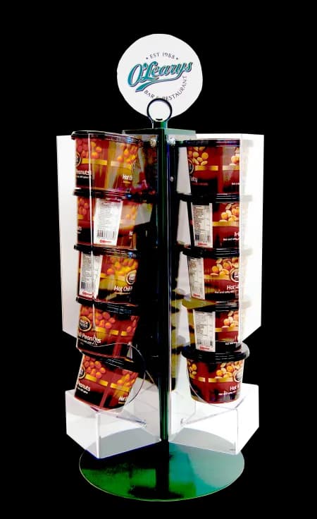 Diskstativ til snacksnøtter